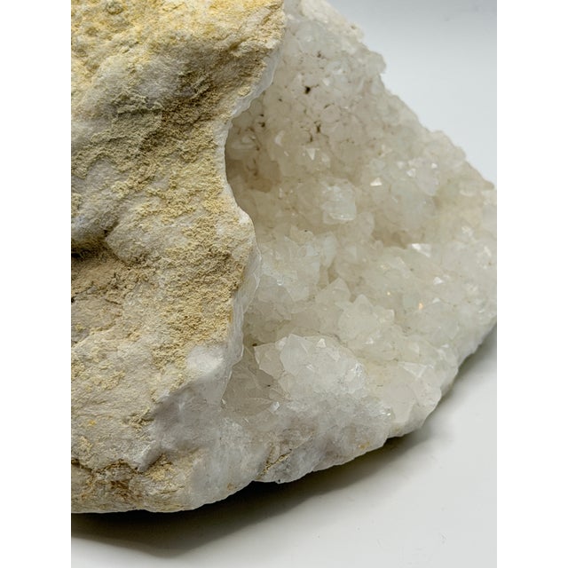1990s 1990s Natural Quartz Crystal Geode Specimen — Large Split Cluster Display For Sale - Image 5 of 6
