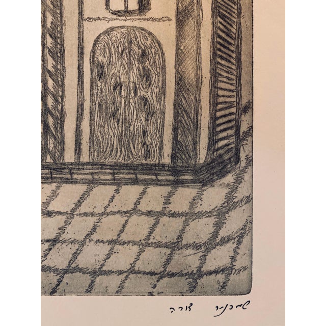 Dora Szampanier, Etching of destroyed synagogue - Drohobisz, Ukraine For Sale - Image 4 of 6