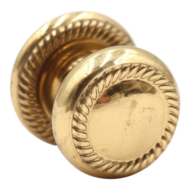 Traditional 1.25 In. Rope Brass Drawer Cabinet Knob For Sale