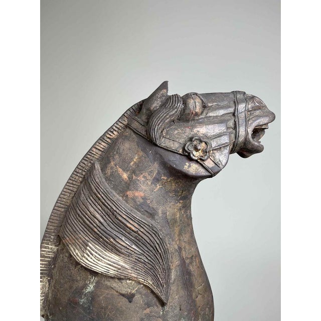 Chinese Artist, Tang Style Wooden Horse, Early 19th Century, Wood & Gesso For Sale - Image 4 of 18