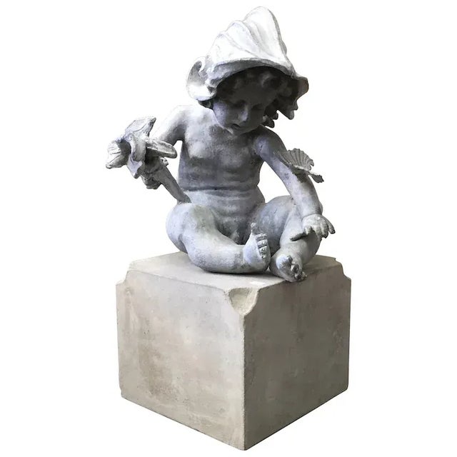 Cherub Garden Ornament Statue For Sale - Image 11 of 11