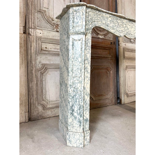 French Fireplace in Green Marble, 1900s For Sale - Image 10 of 11