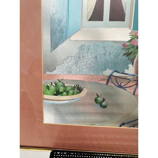 Vintage Richard Akerman Dufex Foil Print "Fruits De Provence" | Excellent Condition, Gold Metal Frame | Shimmering Mediterranean Wall Art For Sale - Image 4 of 14