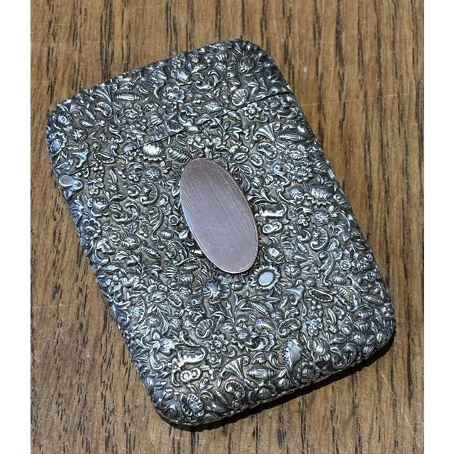 Metal English Silver Card Case Elaborate Decoration by Horton & Allday for Chester For Sale - Image 7 of 7