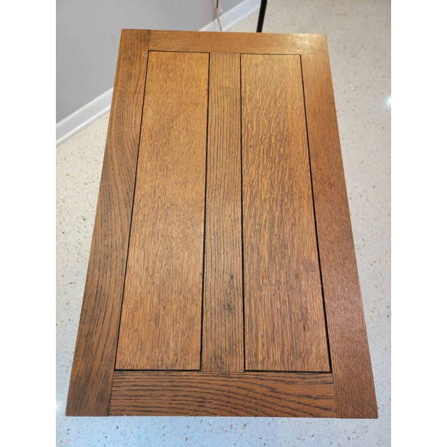 This is a very rare fold top barley twist card table. I believe it's made of oak and from the 1940's. It's 38" x 31.5"...