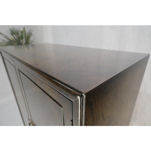 Large Burl Wood Brass 2 Doors Drawer Mastercraft Gentleman's Chest Dresser MINT For Sale - Image 11 of 13