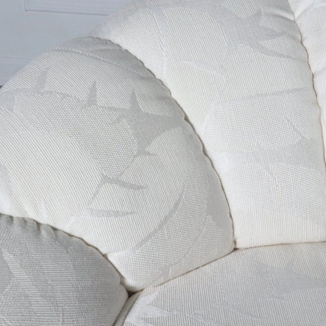 Nautical Kagan Style Channel Back Nautilus Swivel Chair For Sale - Image 3 of 8