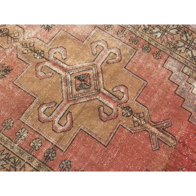 Brown 1950s Rustic Turkish Area Rug - 57" X 114" For Sale - Image 8 of 10