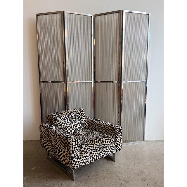 Mid Century Chrome & Aluminum Folding Screen For Sale - Image 10 of 10