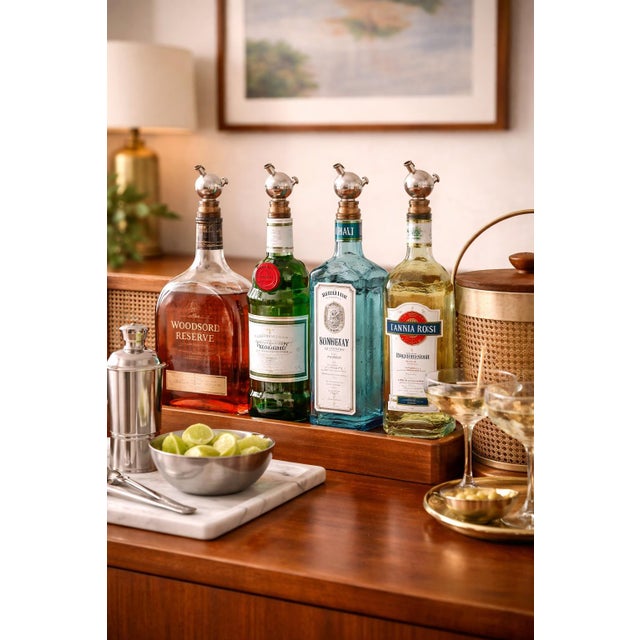 Art Deco French Silverplate Liquor Pourers, Set of Four For Sale In Los Angeles - Image 6 of 6