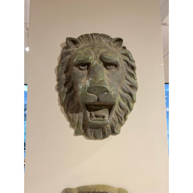 English Pair of Antique English Lion Head Wall Plaques – Early 20th C. For Sale - Image 3 of 5