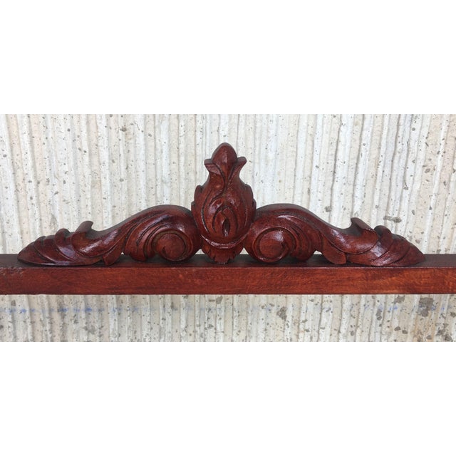 20th Century Fancy Rococo Style Italian Carved Mahogany and Glass-Top Console For Sale - Image 11 of 13