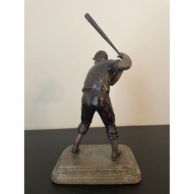 Vintage Maitland-Smith Bronze Patina & Brass Baseball Player For Sale In New York - Image 6 of 9