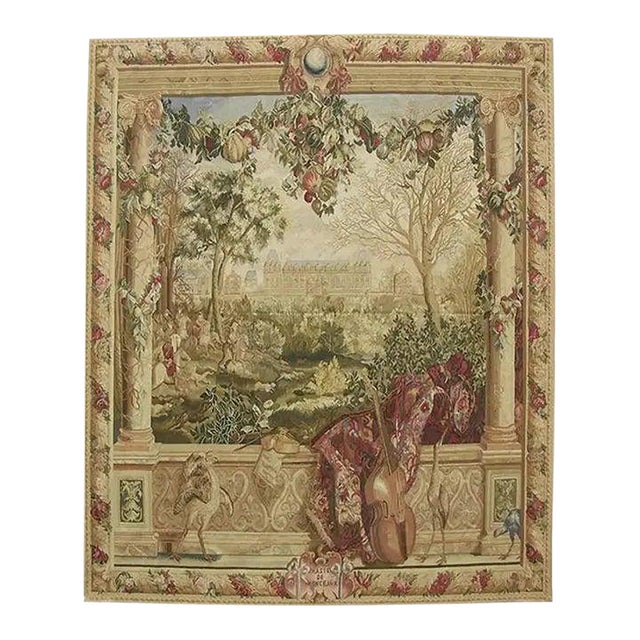 Vintage Woven Scene Tapestry For Sale