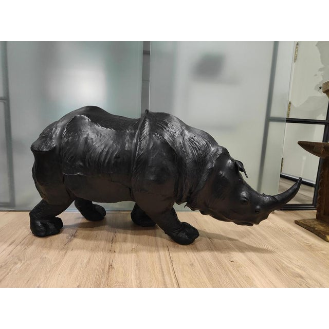 Large Leather Rhinoceros, 1950s For Sale - Image 18 of 18