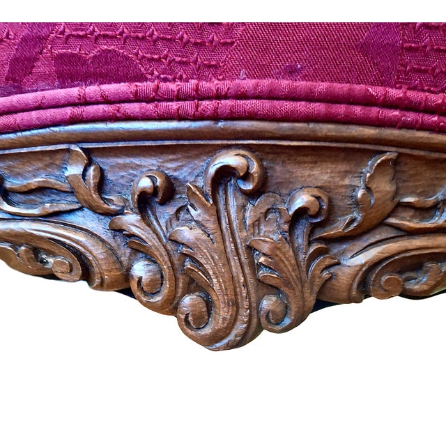 Wood Antique Louis XV-style Upholstered Piano Bench For Sale - Image 7 of 10