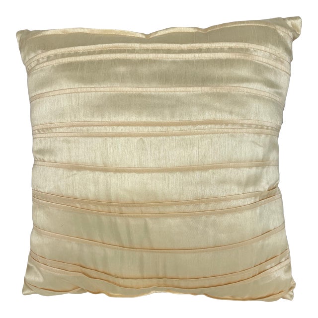 Vintage Yellow Satin Pillow For Sale