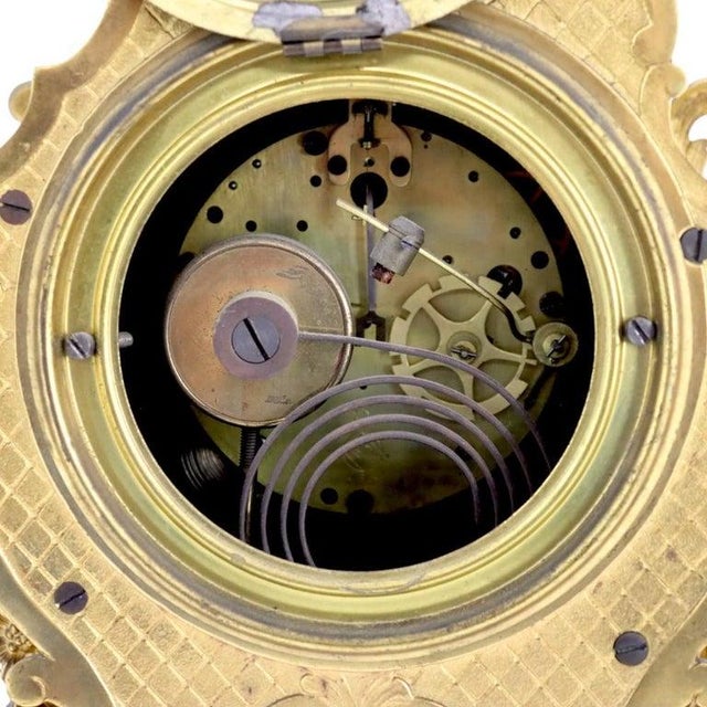 Seth Thomas Louis XIV Style Gilt Bronze Open Escapement Mantle Clock C1900 For Sale - Image 15 of 17