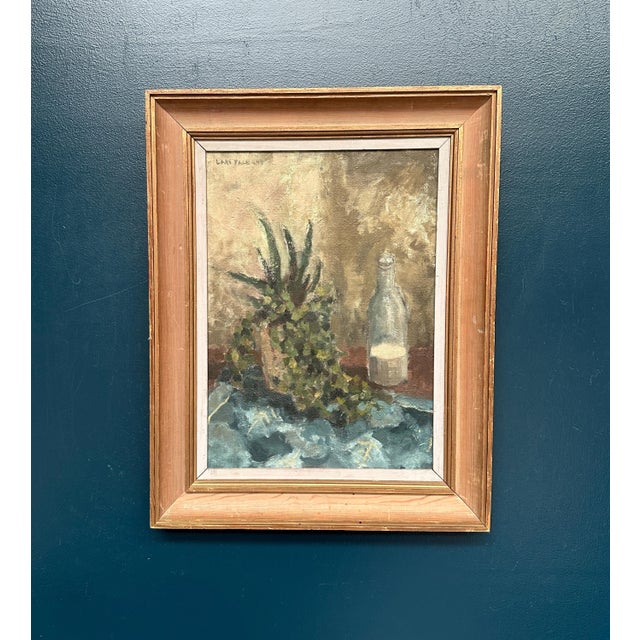 Lars Falk, Still Life with Glass Bottle, 1944, Oil on Panel, Framed For Sale - Image 18 of 18