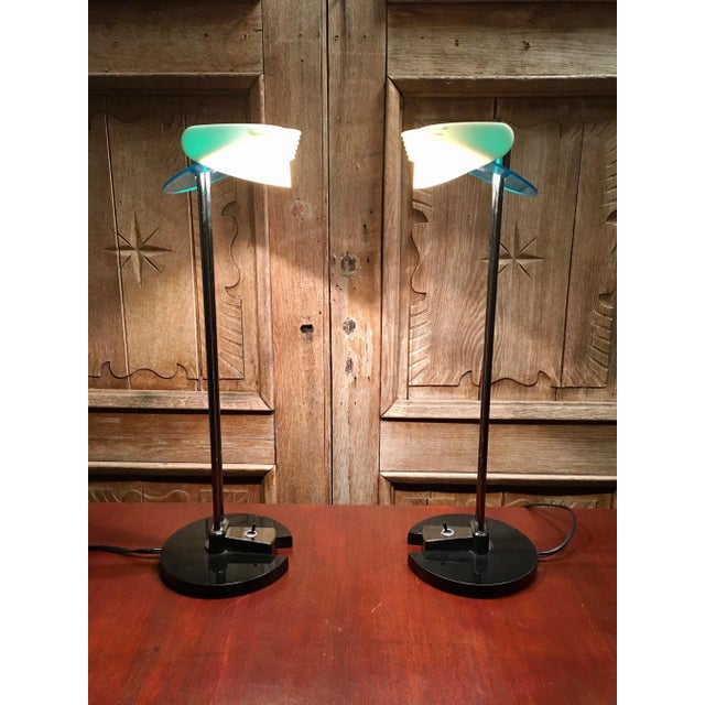 Metal Fritz Table Lamps by Perry King & Santiago Miranda for Arteluce-A Pair For Sale - Image 7 of 12