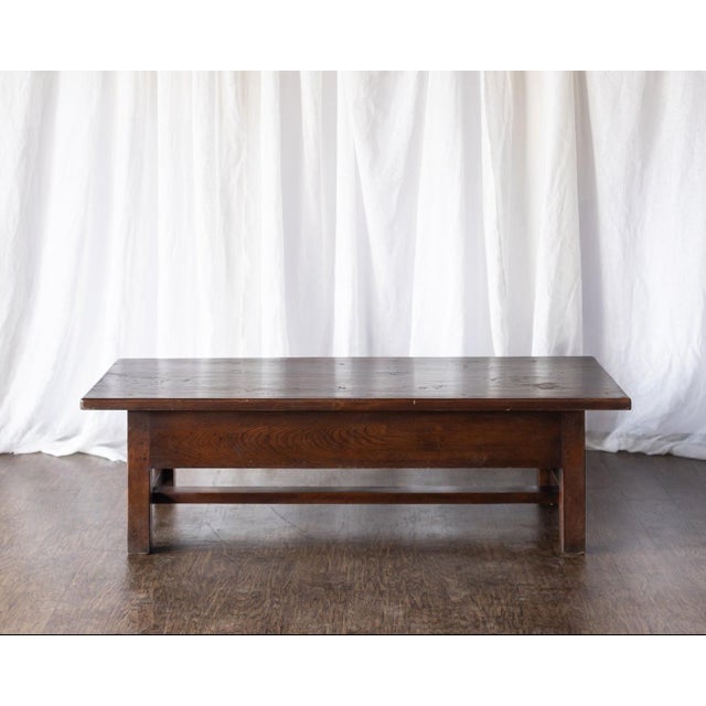 Dark Wood Coffee Table With Drawer - Late 1800s Belgian For Sale - Image 4 of 12