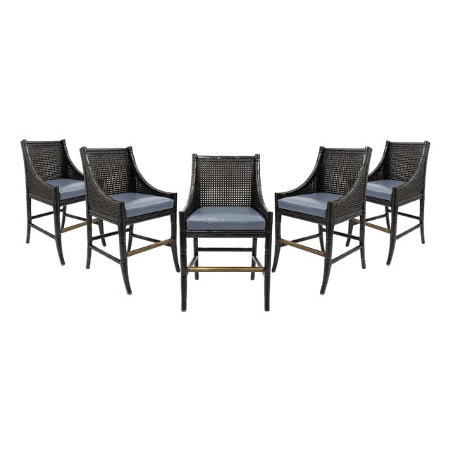 Set of 5 Carolina Rustica Palecek China Bay Barstools For Sale