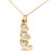Haus of Brilliance 10k Yellow Gold 1/4 Cttw Diamond 3 Stone Swirl and Drop Pendant Necklace For Sale - Image 4 of 4