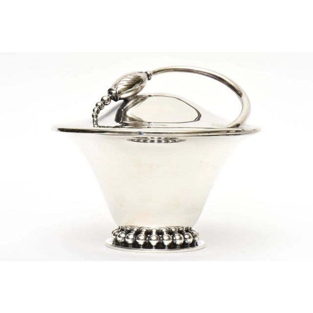 Vintage Silverplate Georg Jensen Style Covered Box, Sugar Bowl or Serving Bowl For Sale - Image 9 of 9