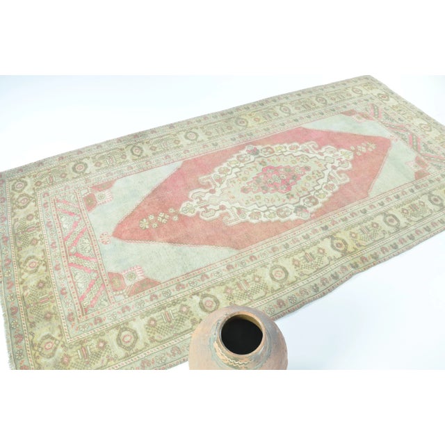 1960s Handmade wool and cotton rug in Turkish Anatolia Runner Carpet, Vintage Oushak Rug, Turkish Vintage Anatolian Rug,...