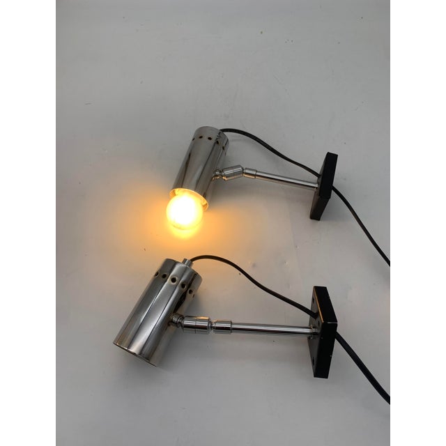 Chrome Wall Spotlights attributed to Stilnovo, 1950, Set of 2 For Sale - Image 4 of 6