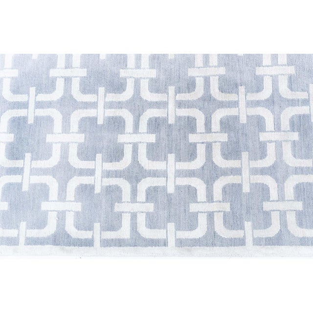Slate Gray Modern Geometric Chain Link Slate Gray Rug "Cadena" by Doris Leslie Blau For Sale - Image 8 of 8