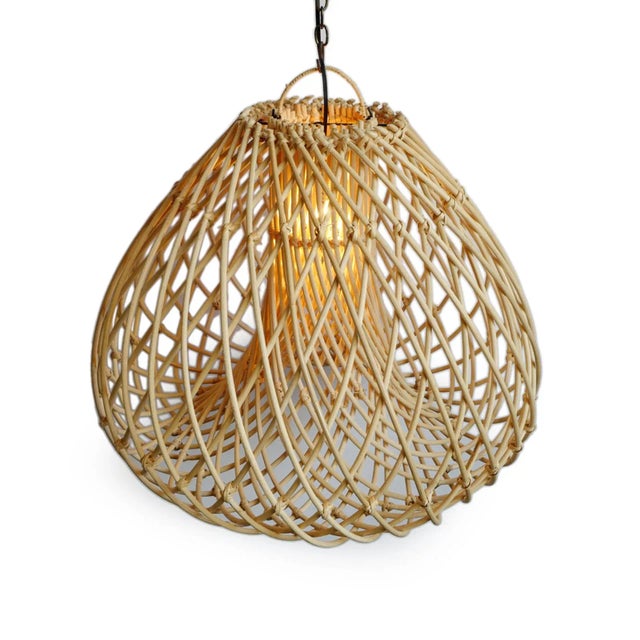 Contemporary Contemporary Rattan Java Drop Pendant Light Medium For Sale - Image 3 of 12