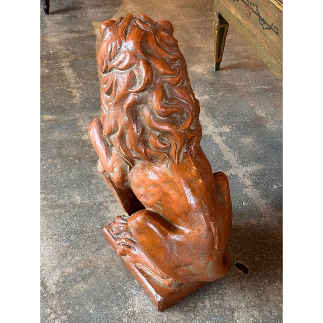 Vintage English Terracotta Lion For Sale - Image 6 of 8