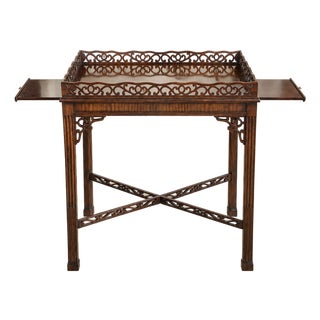 Drexel Heritage Wood Serving Table W/ Pull-Out Trays For Sale