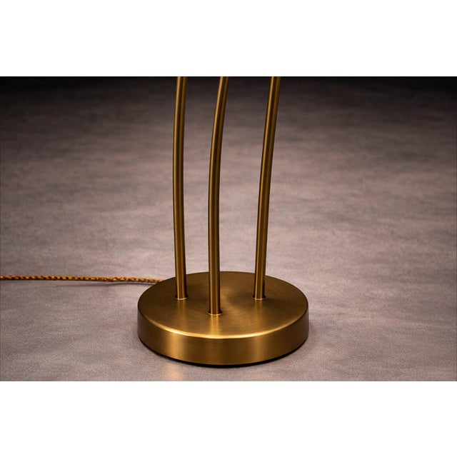 Brazilian Modern Sculptural Bamboo Form Floor Lamp in Gilded Brass, Brazil, 1960s For Sale In New York - Image 6 of 10