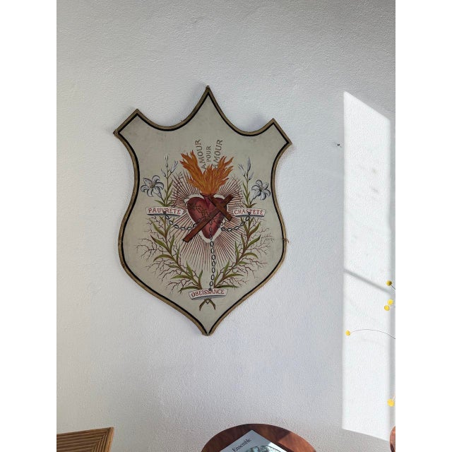 Paper Large Sacred Heart Church Coat of Arms, 1960s For Sale - Image 7 of 18