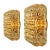 Square shaped wall lights in bubble textured glass with gold details. Manufactured by glashütte limburg in germany during...