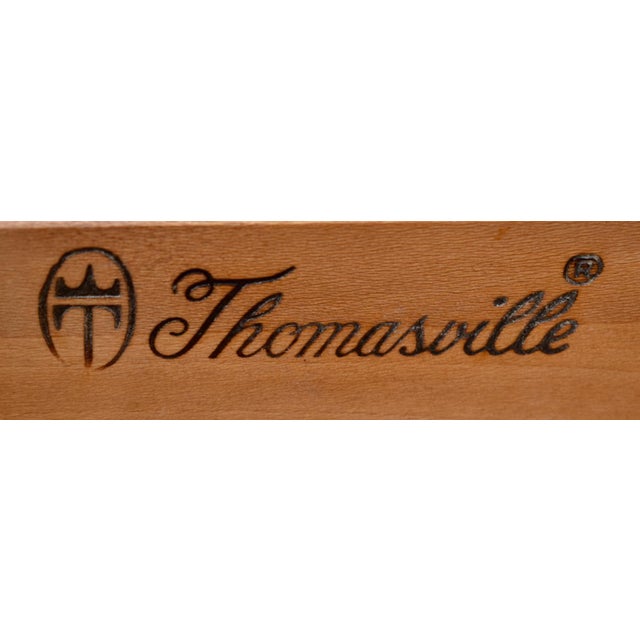 1960s Vintage Thomasville Asian Influenced Flip Top CherryWood Server W/Brass For Sale - Image 5 of 13