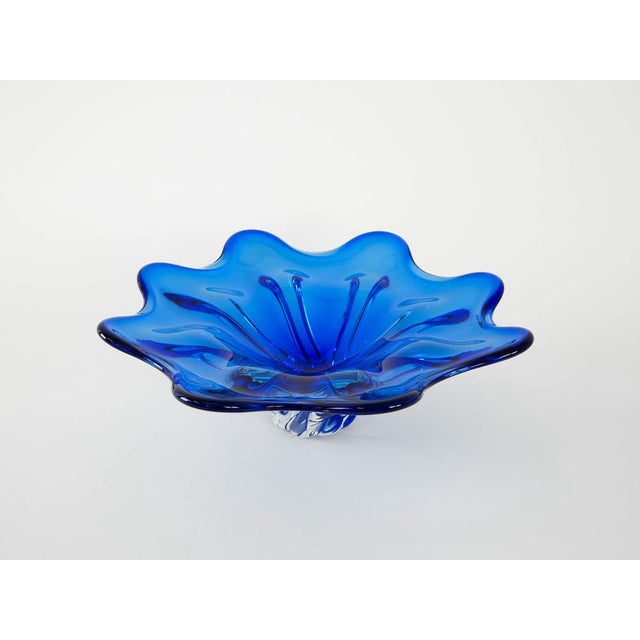 Vintage Danish Cobalt Flower Bowl, 1970s For Sale - Image 4 of 8