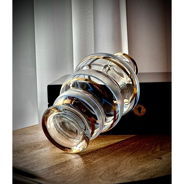 Frosted and Gilt Glass Decanter Set, 1960s, Set of 7 For Sale - Image 12 of 18