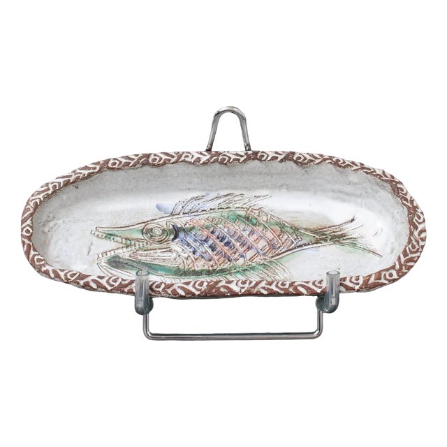 Vintage French Ceramic Tray by Albert Thiry, 1970s For Sale
