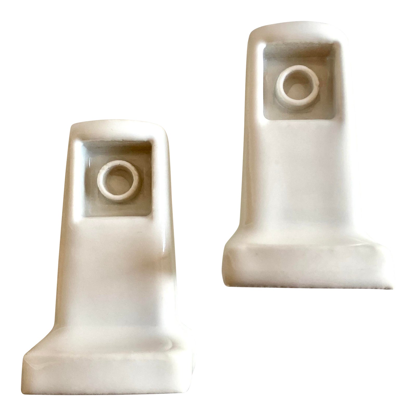 Vintage Ceramic Porcelain Towel Bar Brackets a Pair Chairish