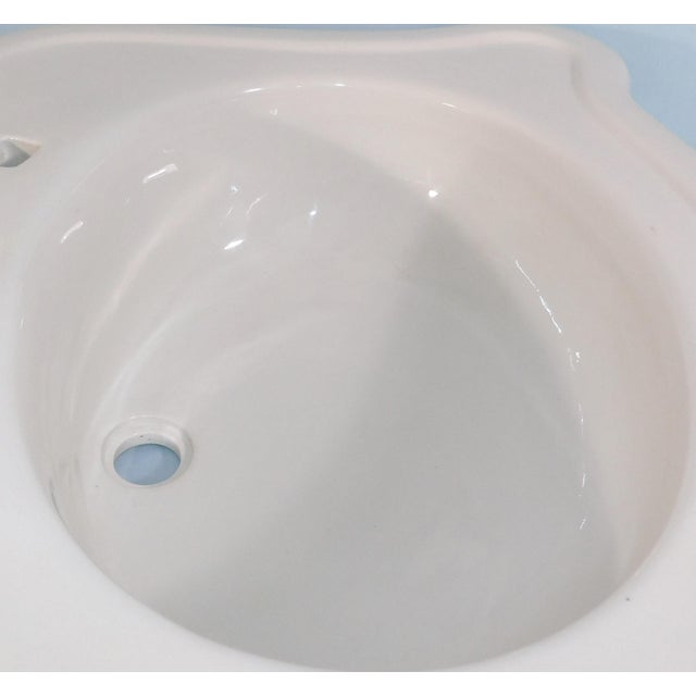 Antique Thomas Maddock's Sons Co. "Durock" Vitreous China Top-Mount (Drop-In) / Console Sink For Sale - Image 9 of 18