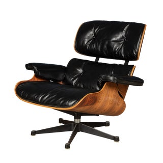 Black Leather Lounge Chair from Mobilier International, 1980s For Sale