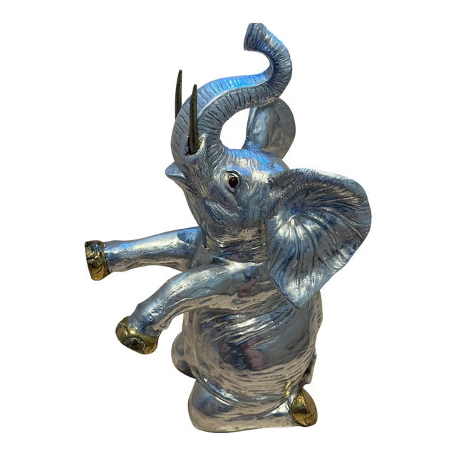 Vintage Arthur Court Elephant Ice Bucket Wine Cooler Barware For Sale