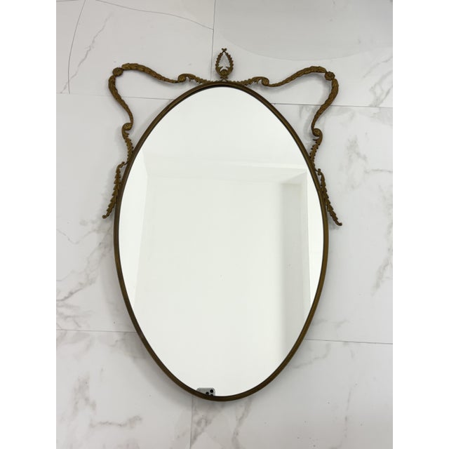 Mid-Century Italian Brass Mirror, 1960s For Sale - Image 6 of 17