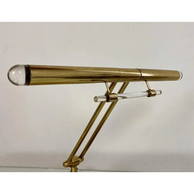 Brass and Acrylic Glass Desk Lamp, 1980s For Sale - Image 10 of 12