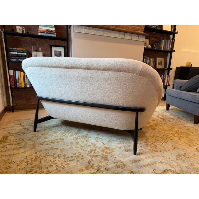 Mid-Century Modern Mid 20th Century Sofa - Style of Theo Ruth Model 115 White Boucle For Sale - Image 3 of 8