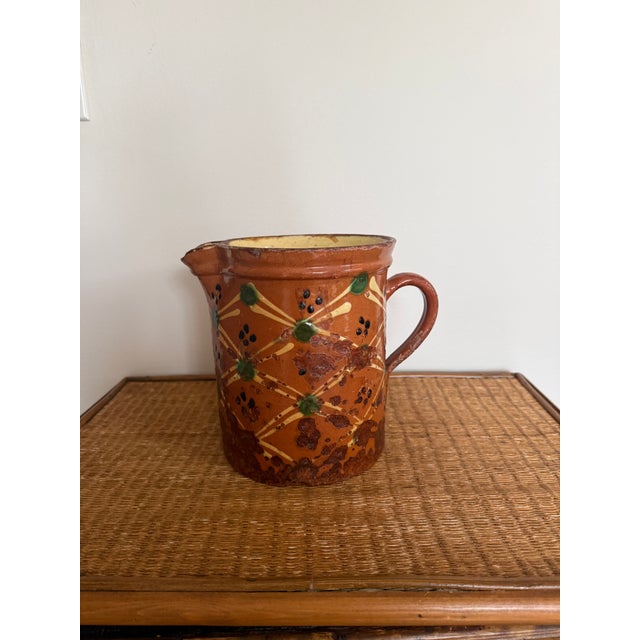 Late 19th Century Antique French Savoie Glazed Jaspe Earthenware Pitcher For Sale - Image 5 of 7