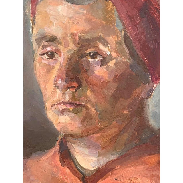 Socialist Realism Oil Painting, Ukrainian Artist Sokolovsky, 1956 32-24 For Sale - Image 4 of 6